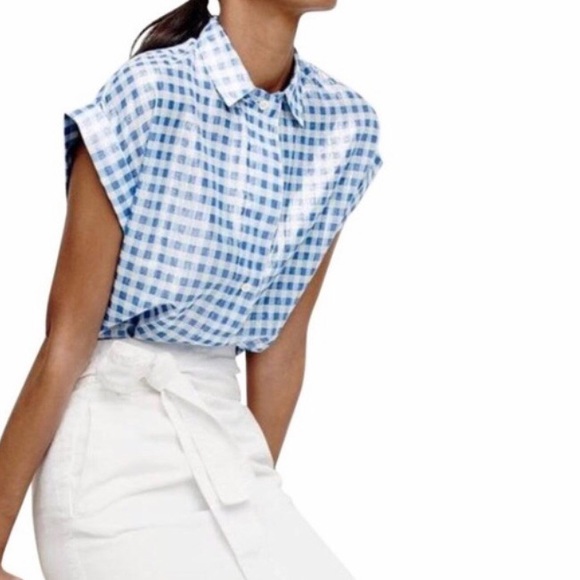 J. Crew Tops - J.Crew popover shirt in metallic gingham